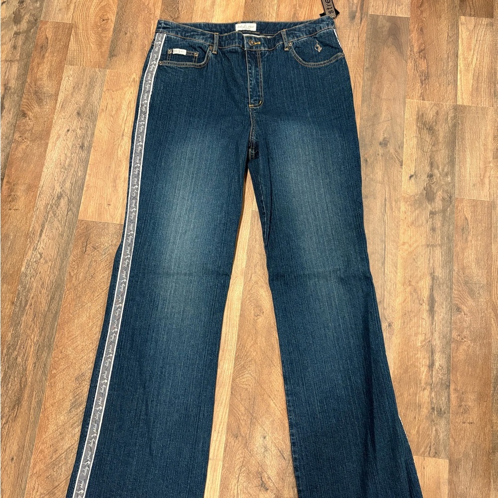 Baby Phat Signature stretch Straight Leg Jean with Side Stripe size 18